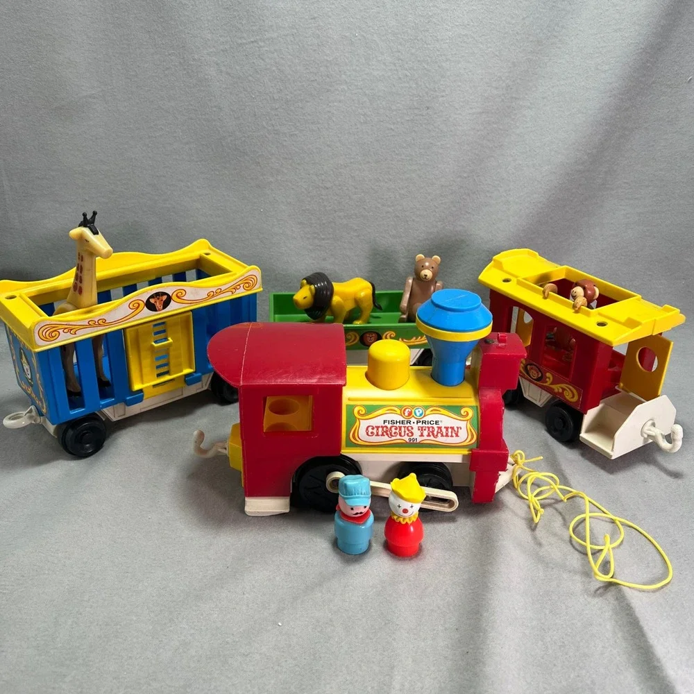 Fisher-Price Circus Train 991 Vintage 1973 Near Complete Whistle Works Original